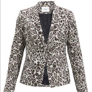 ERDEM IRIS SINGLE BREASTED LEOPARD JACQUARD BLAZER US 10